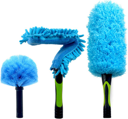EVERSPROUT Duster 3-Pack | Hand-Packaged Cobweb Duster, Microfiber Feather Duster, Flexible Ceiling Fan Duster | Twists onto Standard 3/4 inch Threaded Poles (Pole Sold Separately)(Soft Bristles)