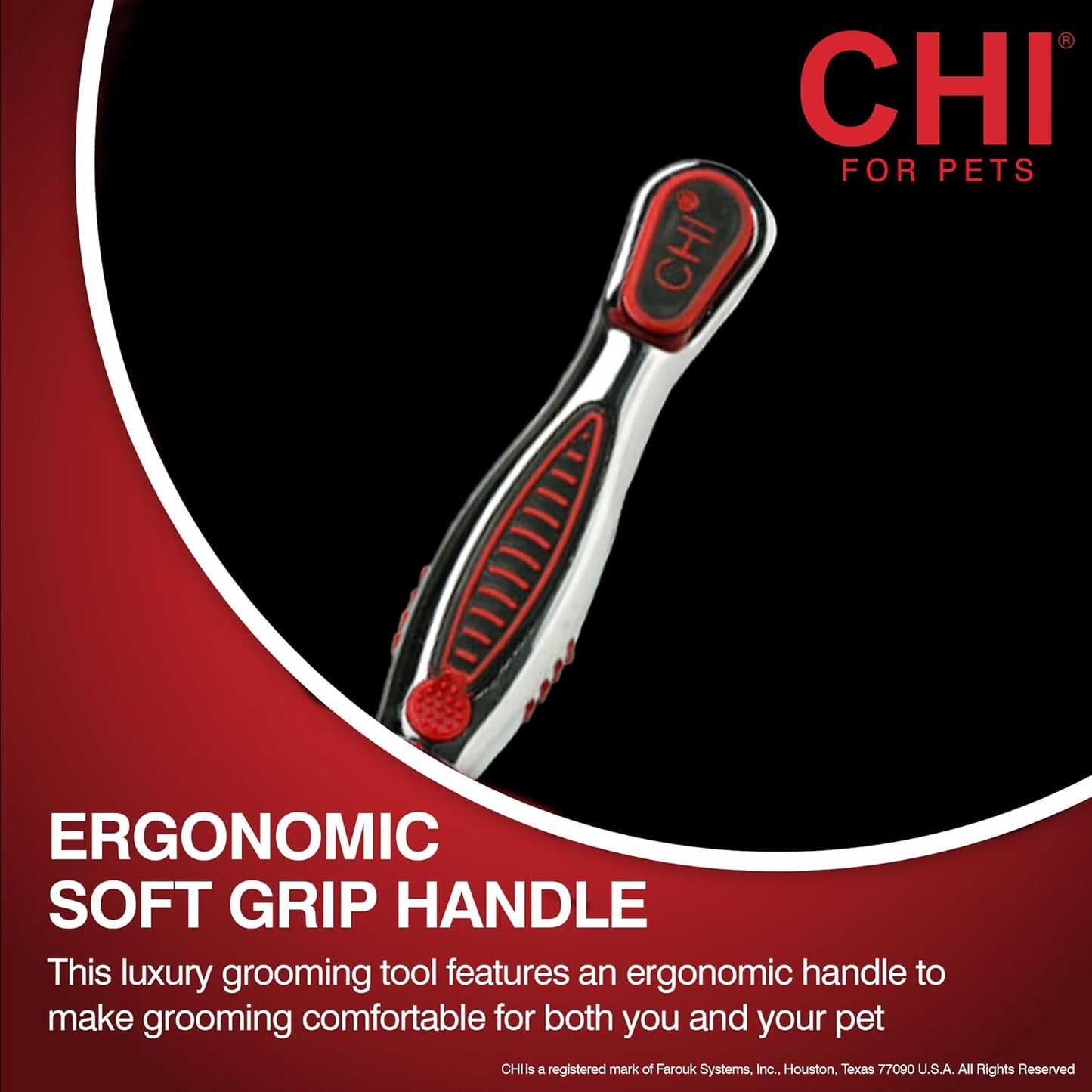 CHI for Dogs Rubber Fur Accumulator Brush, Dog Grooming Tool for Removing Loose Hair and Lint from Coats Furniture Clothing and Car Seats, Flexible Rubber Bristles, Easy Clean Grooming Brush
