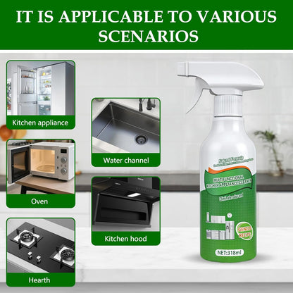 2Pcs Kitchen Cleaner Spray, Multi-Purpose Kitchen Cleaner, Heavy Duty Kitchen Oil Stains Spray for Kitchen, Household, Oven, Stove, Range Hood - 318ml