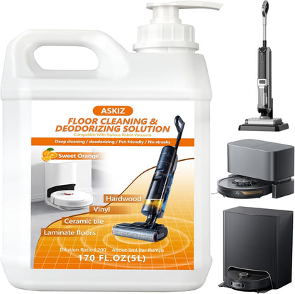 85 FL OZ Floor Cleaning Solution,Floor Cleaner for Mopping with Tineco,Deep Cleaning &Deodorizing for Roborock,Compatible with Saros Series,S8/S7 Series,Q Revo/Q Series,iFLOOR Series Wet Dry Vacuum