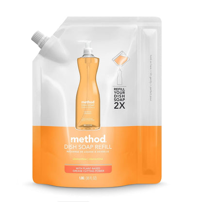 Method Dish Soap Pump Refill, Clementine, 36 Ounce