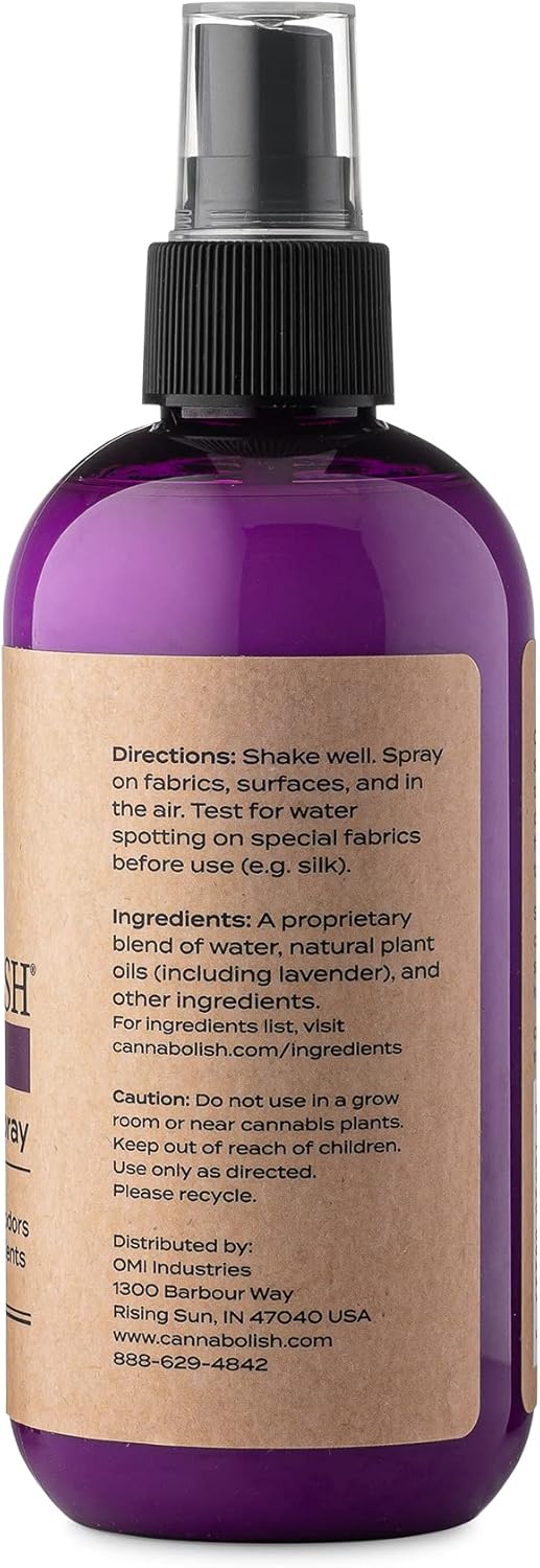 Cannabolish Lavender Smoke Odor Eliminator Spray and Air Freshener, 8 fl. oz, Natural Ingredients (Pack of 2)