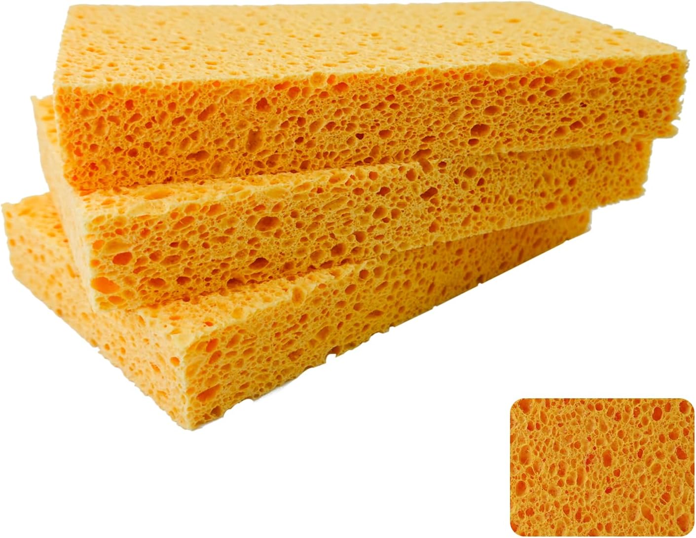 6 x 3.6 x 0.9 Inch JK SP-T22 Large Sponge, Kitchen Sponges, Handy Sponges, Cellulose Sponges, Dish Washing Sponge, Natural Sponge, Car Washing Sponge, Eco Friendly Sponge