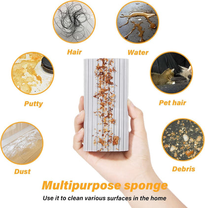 2-Pack Damp Duster Sponge for Clean, Magic Sponge Eraser Baseboard Cleaner Tool, Dusters for Cleaning Blinds, Glass, Vents, Railings, Mirrors,Window Track Grooves and Faucets