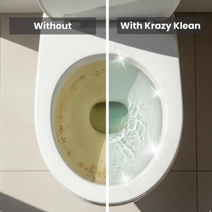 Krazy Klean Pro Toilet Cleaner, Household Cleaning Solution, Natural Long Lasting Toilet Cleaner for Hard Water Stains & Rings, Chemical Free Bathroom Cleaning Product, Drop In Tank System, 1 Count