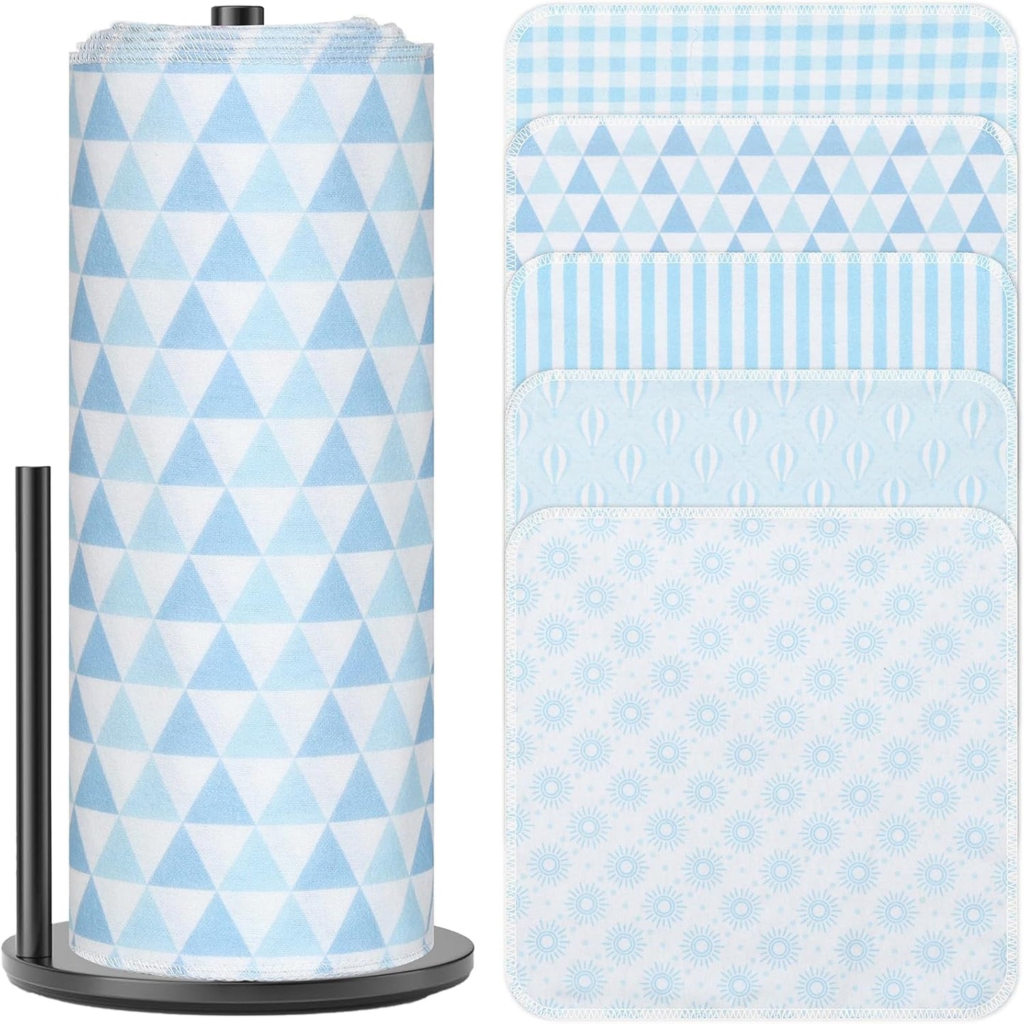 25 Pack Reusable Paper Towels, Paperless Towels Roll Washable Cotton Cloth for Kitchen Towels Zero Waste Products Alternative Paper Towels Alternative (Bohemian)