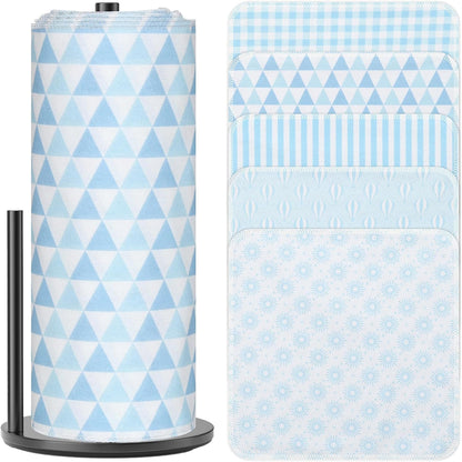 25 Pack Reusable Paper Towels, Paperless Towels Roll Washable Cotton Cloth for Kitchen Towels Zero Waste Products Alternative Paper Towels Alternative (Bohemian)