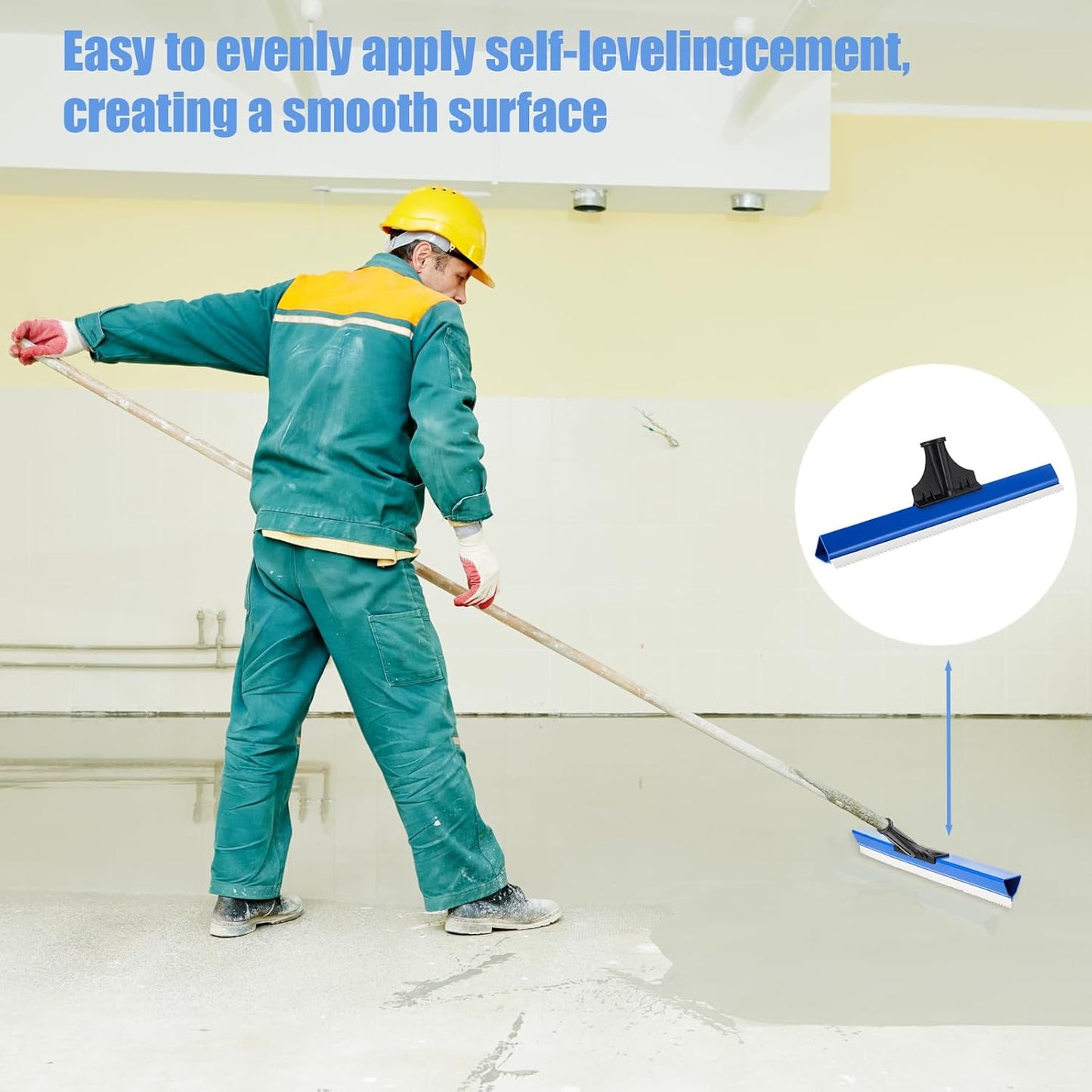 1 Pack 24 Inches Epoxy Floor Squeegees Notched Squeegee for Self Leveling Cement Urethane Epoxy Floor Tools