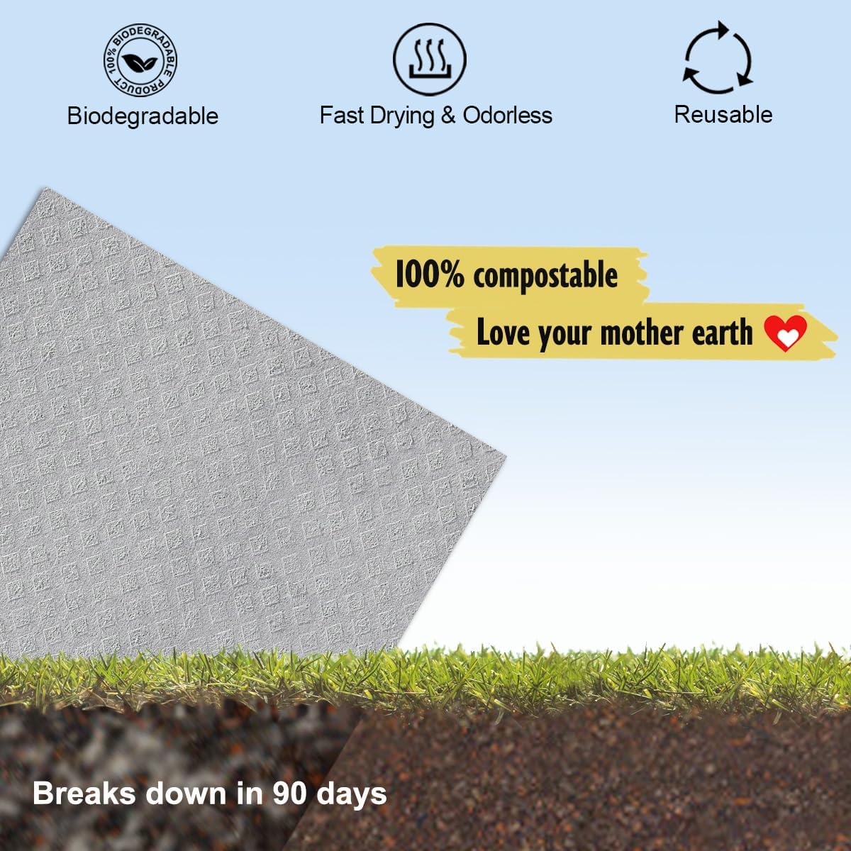 MoLKENE Swedish Dish Cloths - 10 Pack Reusable Kitchen Dishcloths - Ultra Absorbent Dish Towels for Washing Dishes - Cellulose Sponge Cloth Cleaning Rag - Assorted