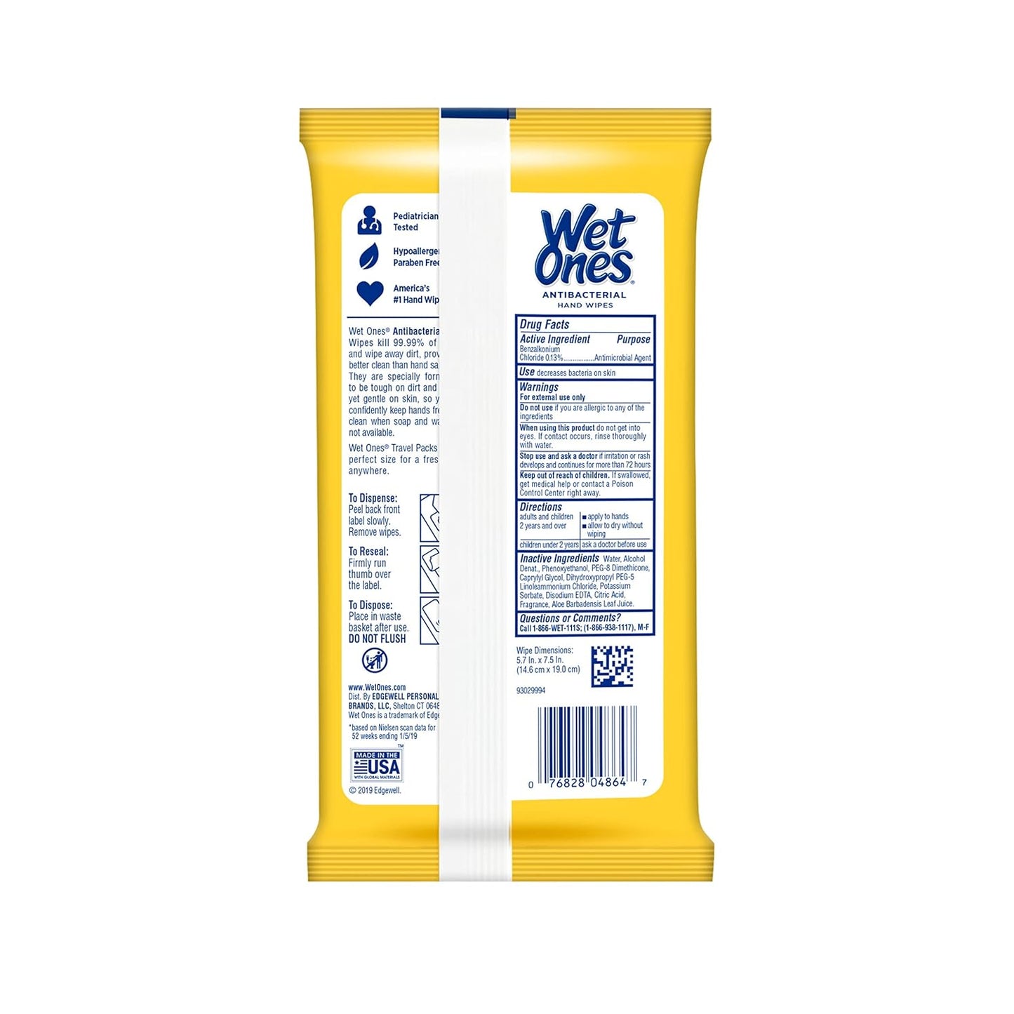 Wet Ones Antibacterial Hand Wipes, Fresh Scent, 20 Wipes (Pack of 10)