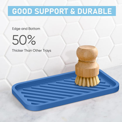 EG-SIPRO Silicone Sponge Holder, Kitchen Sink Organizer Tray, Sponge Caddy for Bathroom Counter, Dish Soap Holder, Scouring Pad