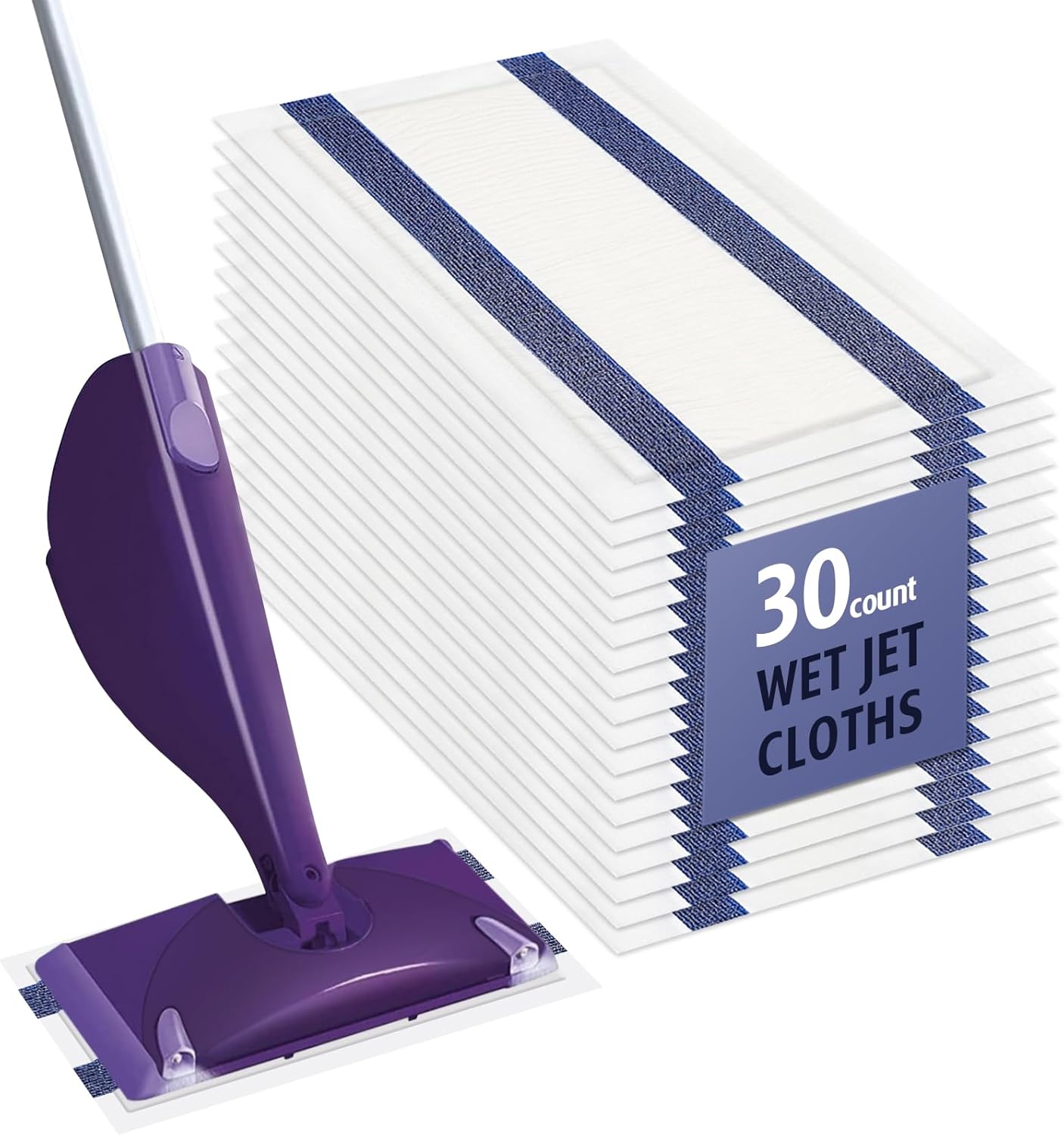 AIR U+ Disposable Mop Pad Refills for Swiffer Wet Jet Mops, Thickned and Absorbent Wet Pads Refill, 60 Count
