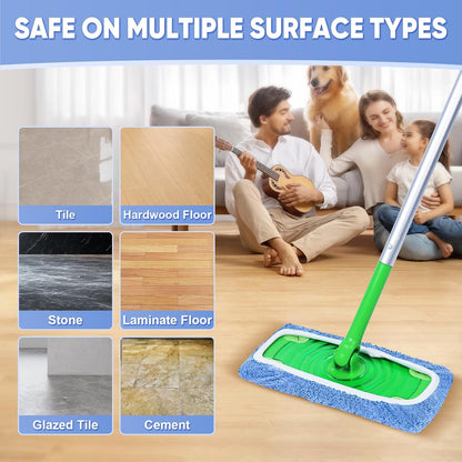 6-Pack Reusable Microfiber Mop Pads Compatible with Swiffer Sweeper, Dry & Wet Sweeping Cloths - Washable Wet Pads Refill for Multi-Surface/Hardwood Floor Cleaning