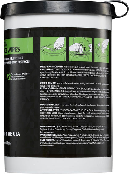 NatureGrit Hand & Surface Wipes: Mechanic Cleaning & Degreaser Sheets, Grime Removal, Hand Cleaner Towels for Mechanics, Workshop Use (Box of 6 canisters, 72ct/canister)