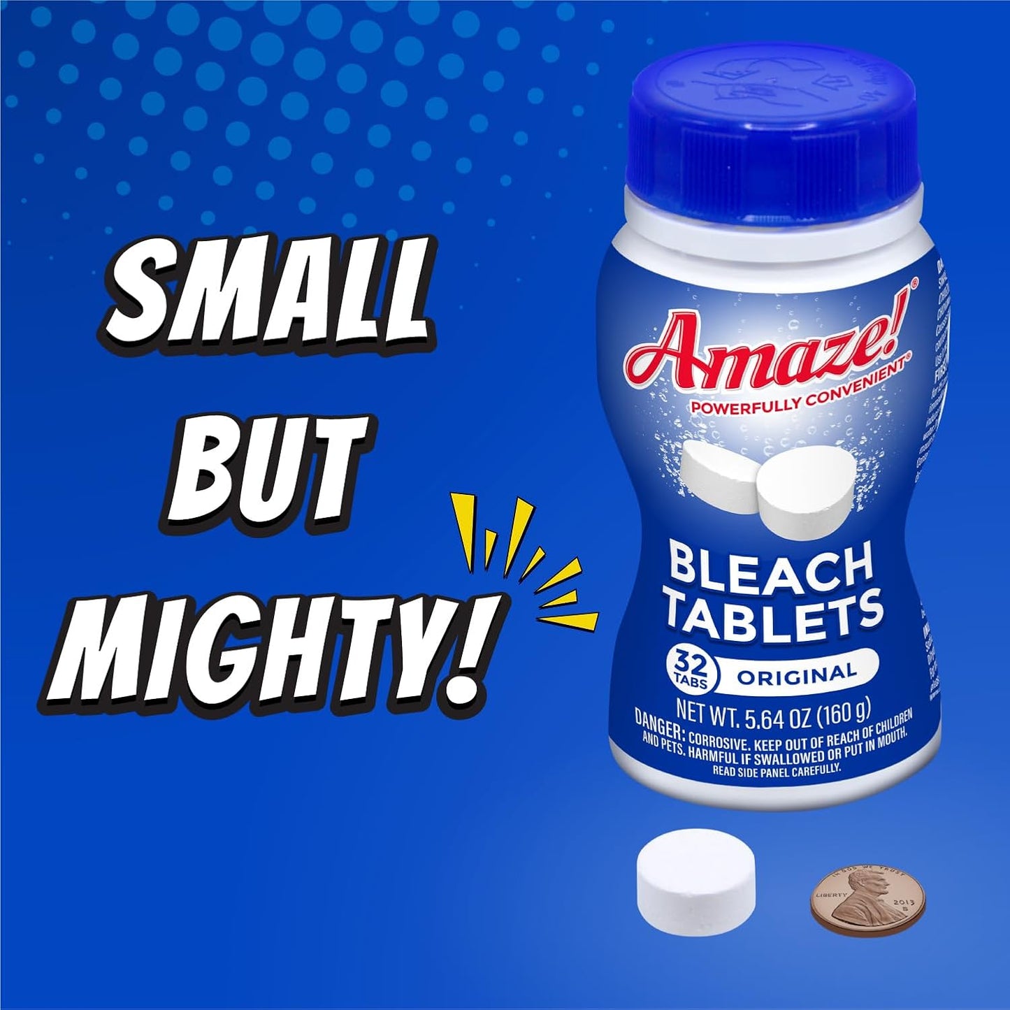 AMAZE Ultra Concentrated Bleach Tablets [32 tablets] - Lavender Scent - for Laundry, Toilet, and Multipurpose Home Cleaning. No Splash Liquid Bleach Alternative