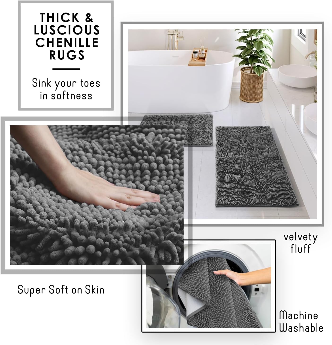 Clara Clark Bathroom Set - Sage Green Bathroom Accessories Set, 6PC Bathroom Accessory Set, Bathroom Sets with Toilet Brush, Trash Can & Soap Dispenser