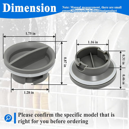 2Pcs WPW10524919 Dishwasher Rinse Aid Cap Replacement Part, Replaces W10524919 W10524923, 2684856, AP6022604, PS11755938, EAP11755938