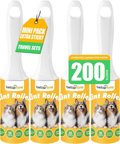 Extra Sticky Lint Roller for Pet Hair, 600 Sheets with 2 Reinforced Handles, Heavy Duty Lint Roller for Clothes, Couch, Furniture & Car