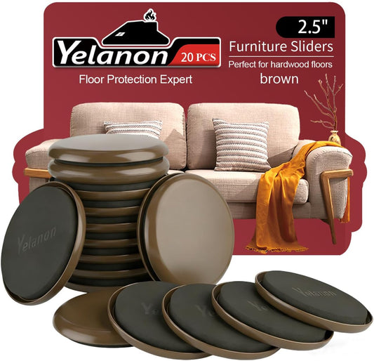 Yelanon Pro-Grade Furniture Sliders for Hardwood, Tile, Vinyl & Carpet – Heavy Duty Floor Protectors for Furniture – Essential Moving Tools for Cleaners, Offices, and Event Setup