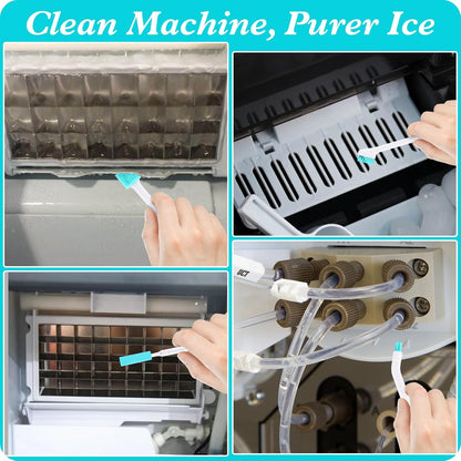 10PC Ice Maker Cleaning Brush Set,Countertop Ice Maker Cleaner - 2Pcs 55in Long Tube&Pipe Brush Nylon Bristles with 8Pcs Crevice Cleaning Brush