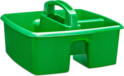 Storex 2-Compartment Large Cleaning Caddy – Multipurpose Supply Organizer with Handle - Black, 1-Pack (00973A06C)