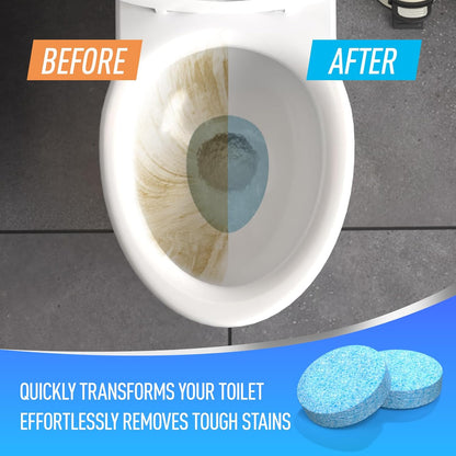 Toilet Bowl Cleaner Tablets 40 Pack, Long-Lasting Drop-in Tank Tablets with Sustained-Release Technology, Fight Tough Stains & Odors, Household & Commercial Use, Compatible with Most Toilets-Excellent