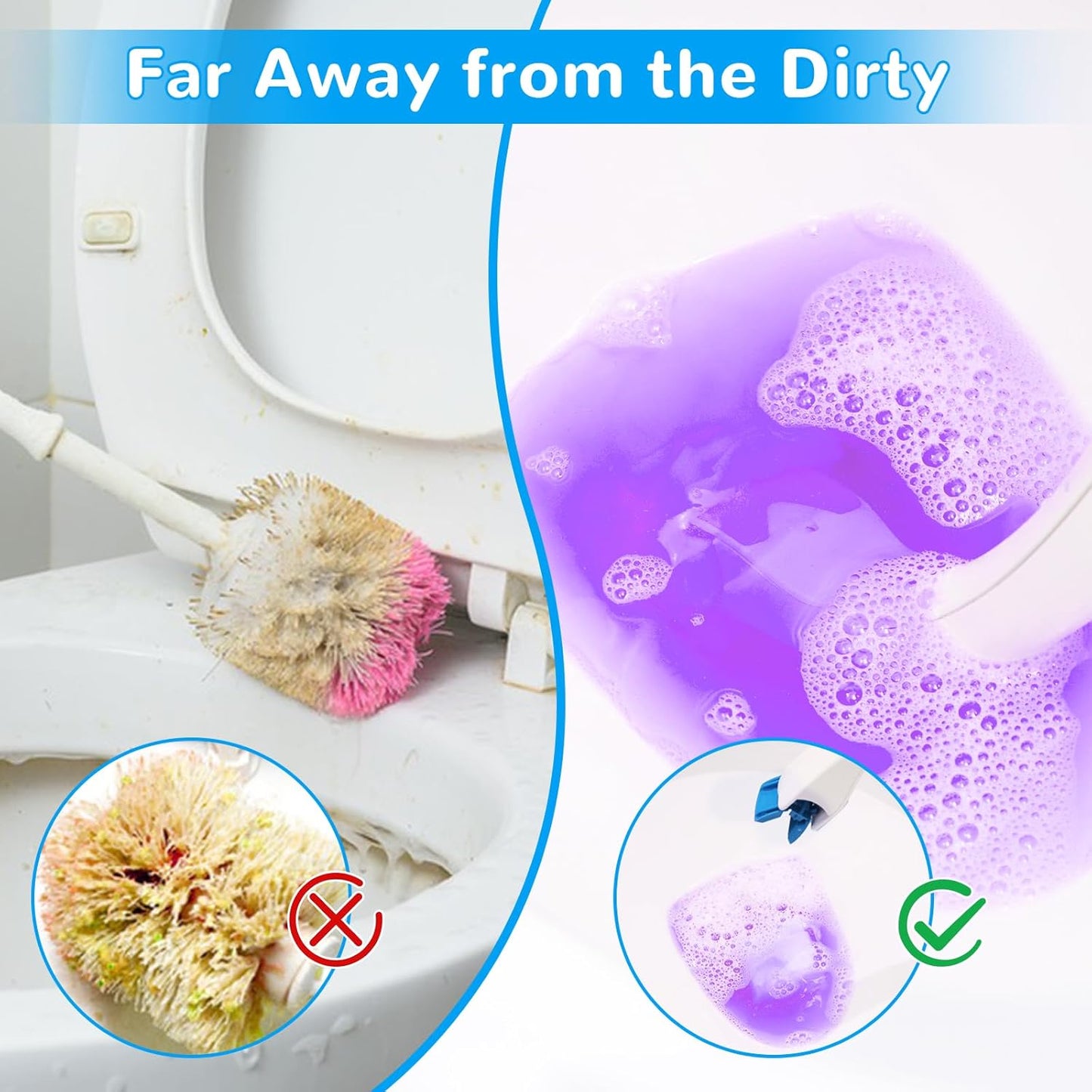 Effacera 36 Refills Disposable Toilet Bowl Paper Bulk Toilet Fresh Flushable Refills for Bathroom Brush Accessories Supplies Starter Kit (Ocean Scent)