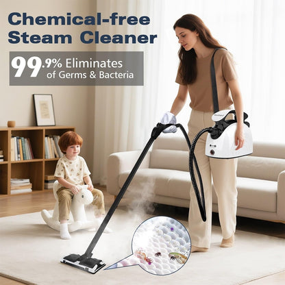 Waitbird Steam Cleaner, Steam Cleaner For Home, Handheld Steamer For Cleaning With 21 Accessories, 248 °F High Temperature, Suitable for Grout, Floor. Sofas, Upholstery, White