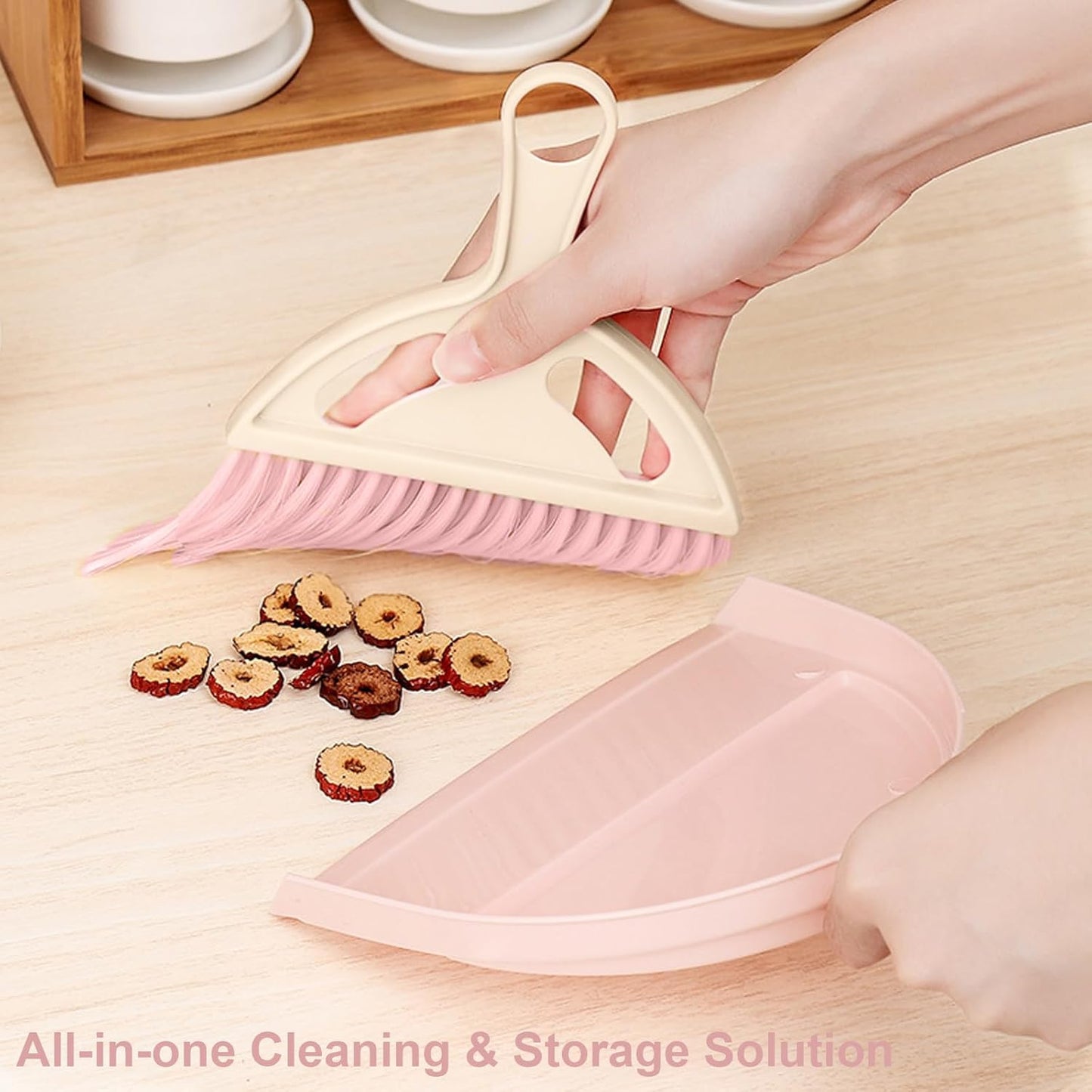 6 Pcs Small Dustpan and Brush Set, Whisk Broom Dust Pan with Handle, Nesting Tiny Dust Pan with Brush Mini Hand Broom and Dustpan Set for Cleaning Home, Classroom, Countertop, Keyboard, Car & Pet Nest