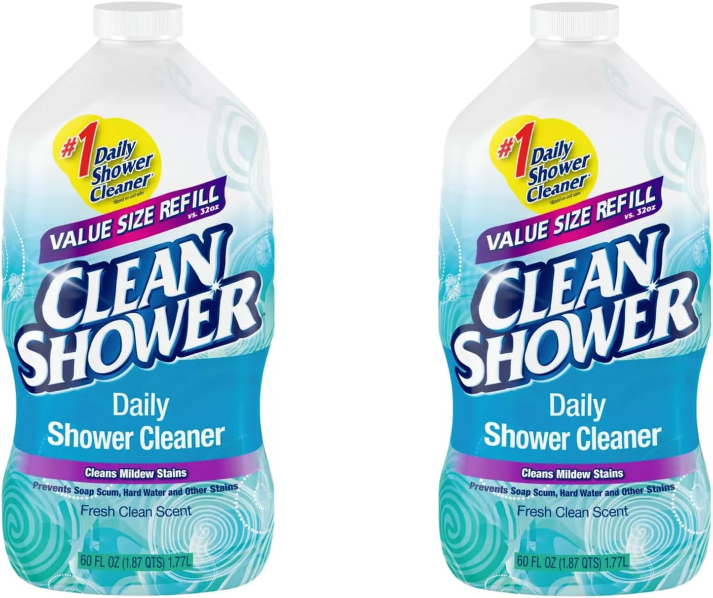 2 Set / Clean+Shower++No+Scent+Basin+Tub+and+Tile+Cleaner++60+oz.+Liquid