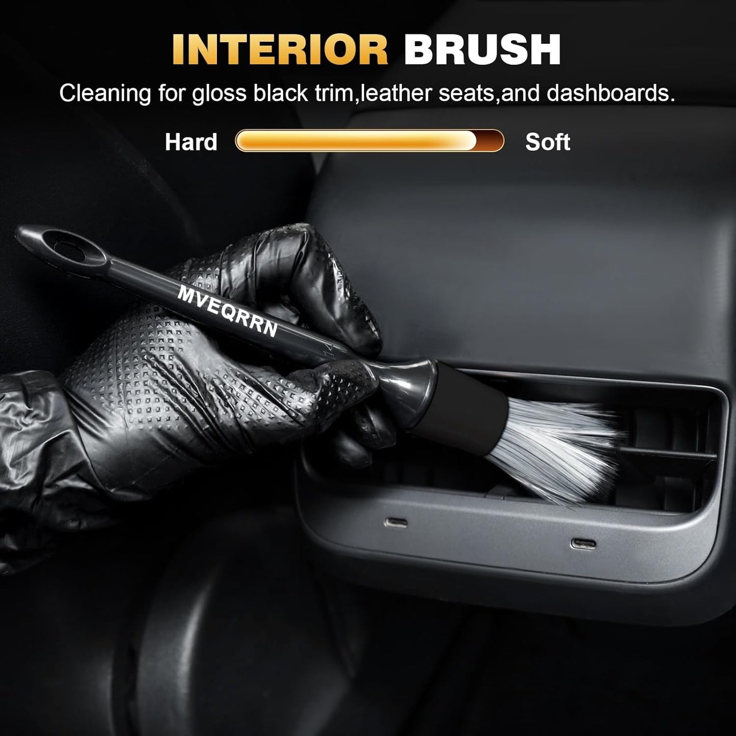 10PCS Car Detailing Brush Set,Boars Hair Car Cleaning Detail Brush kit,Ultra Soft No Scratch Car Dust Brush,Car Interior Detailing Brushes Kit,Detail Brushes Car Detailing for Interior Exterior(gold)