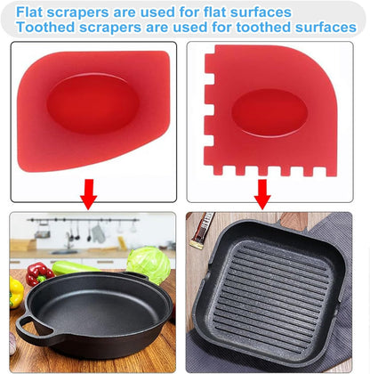 Onewly Cast Iron Scrubber and Scraper, Chain Mail Scrubber Cast Iron for Cleaning Dishes, Stock Pots, Pans, Griddles, Grills, Dish Scouring Pads
