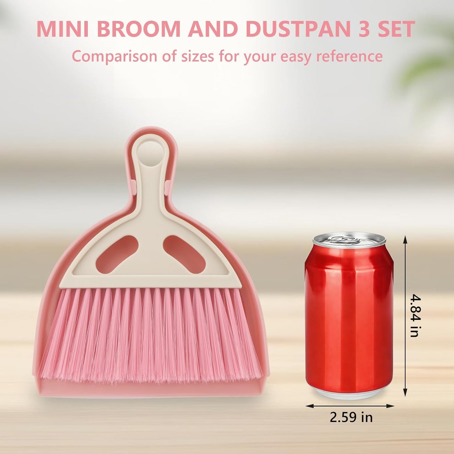 Mini Dustpan and Brush Set Portable Small Broom with Dust Pan Handheld Hangable Whisk Broom and Dust Pan for Home, Kitchen, Table, Office, Car 1 Pcs (Green)