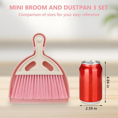 Mini Dustpan and Brush Set Portable Small Broom with Dust Pan Handheld Hangable Whisk Broom and Dust Pan for Home, Kitchen, Table, Office, Car 1 Pcs (Green)
