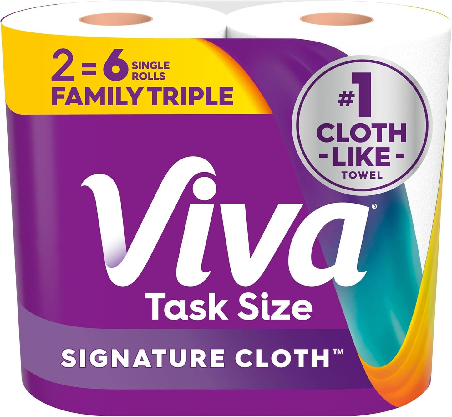 Viva Signature Cloth Paper Towels, Task Size, 8 Family Triple Rolls, 141 Sheets per Roll (Packaging May Vary)