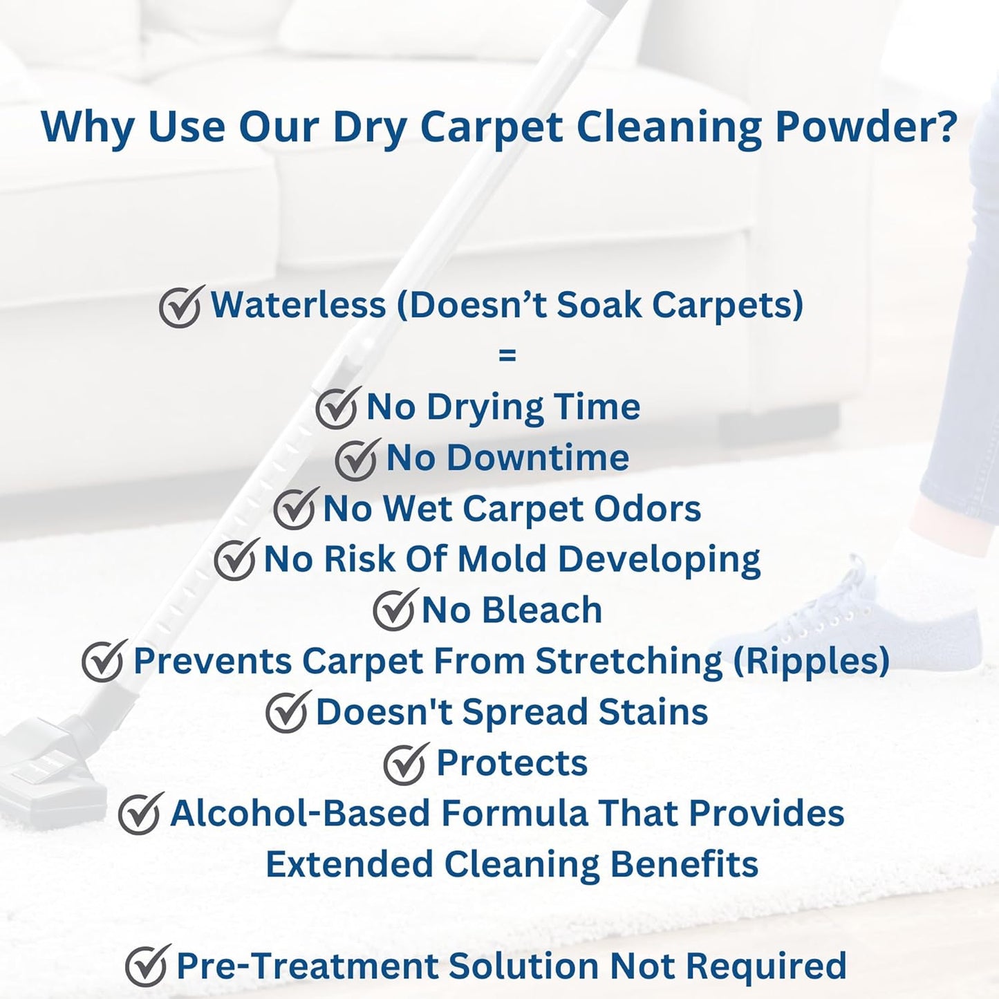 SaniClean Dry Carpet & Rug Cleaning Powder – Deep Cleans, Spill Cleanup, Spot & Stain Remover, Pet Mess | Brush In, Vacuum Out | For Large Areas Or Spot Treatment | No Harsh Chemicals