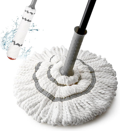 KeFanta Self-Wringing Twist Mop for Floor Cleaning, Long Handled Microfiber Floor Mop with Top Scouring Pad for Kitchen, Hardwood, Restaurant, Bathroom, Garages, Warehouses, Office,57-inch
