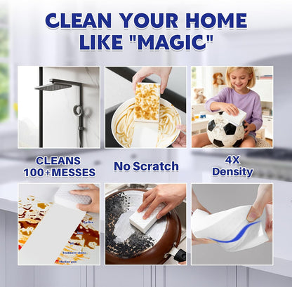 Glass Cooktop Cleaner Sponge, 10 Pack GRS Certified Stove Top Cleaner 2X Density Magic Melamine Sponge Eraser, Extra Durable & Long Lasting, for Kitchen Glass Marble Ceramics Top Daily Cleaning