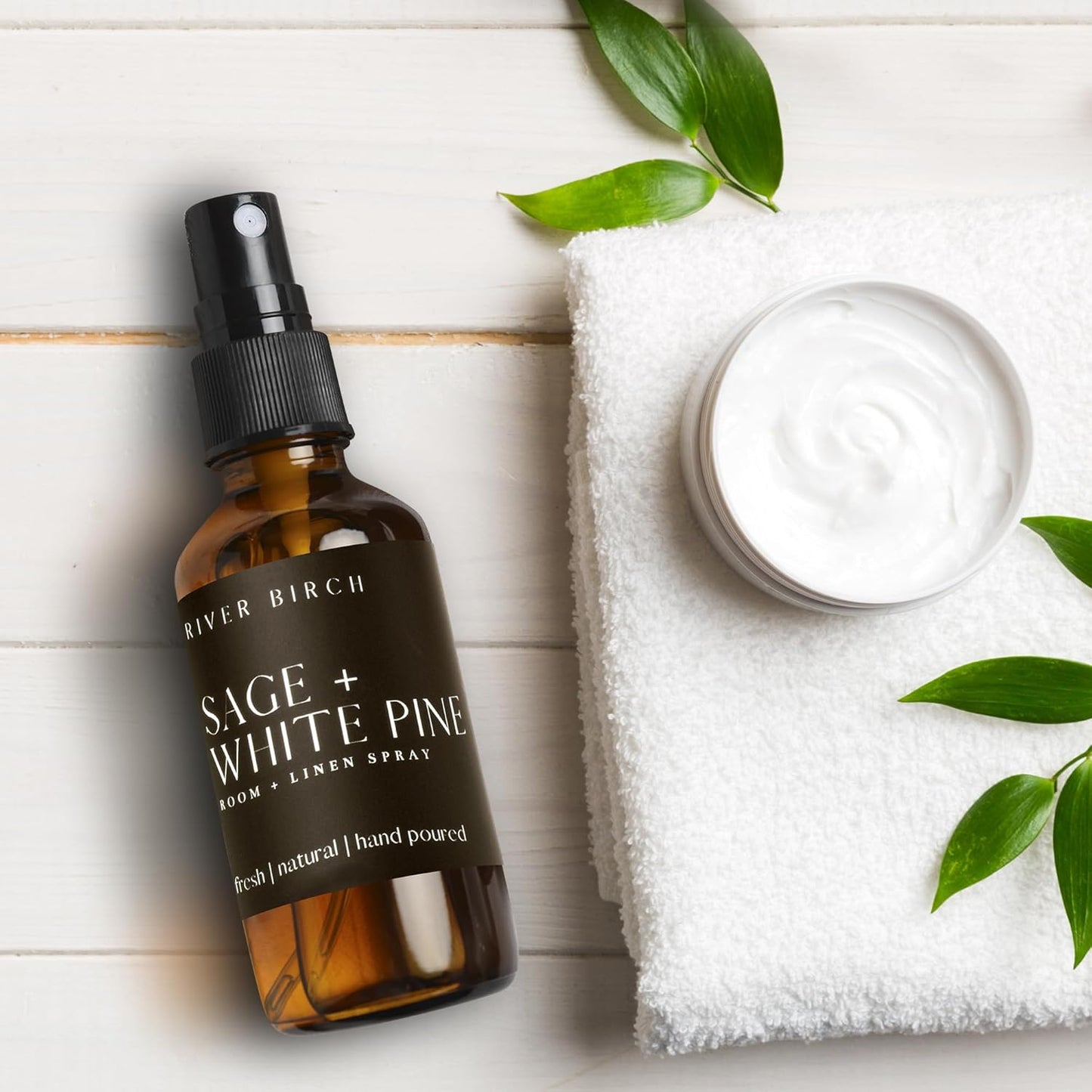 River Birch Luxury Linen and Room Spray - Home Signature Scent Balsam and Cedar Room Fragrance Spray - Fragrant Fresh Linen Air Freshener For Bedding - Handmade in Texas - 4 oz Glass Amber Bottle