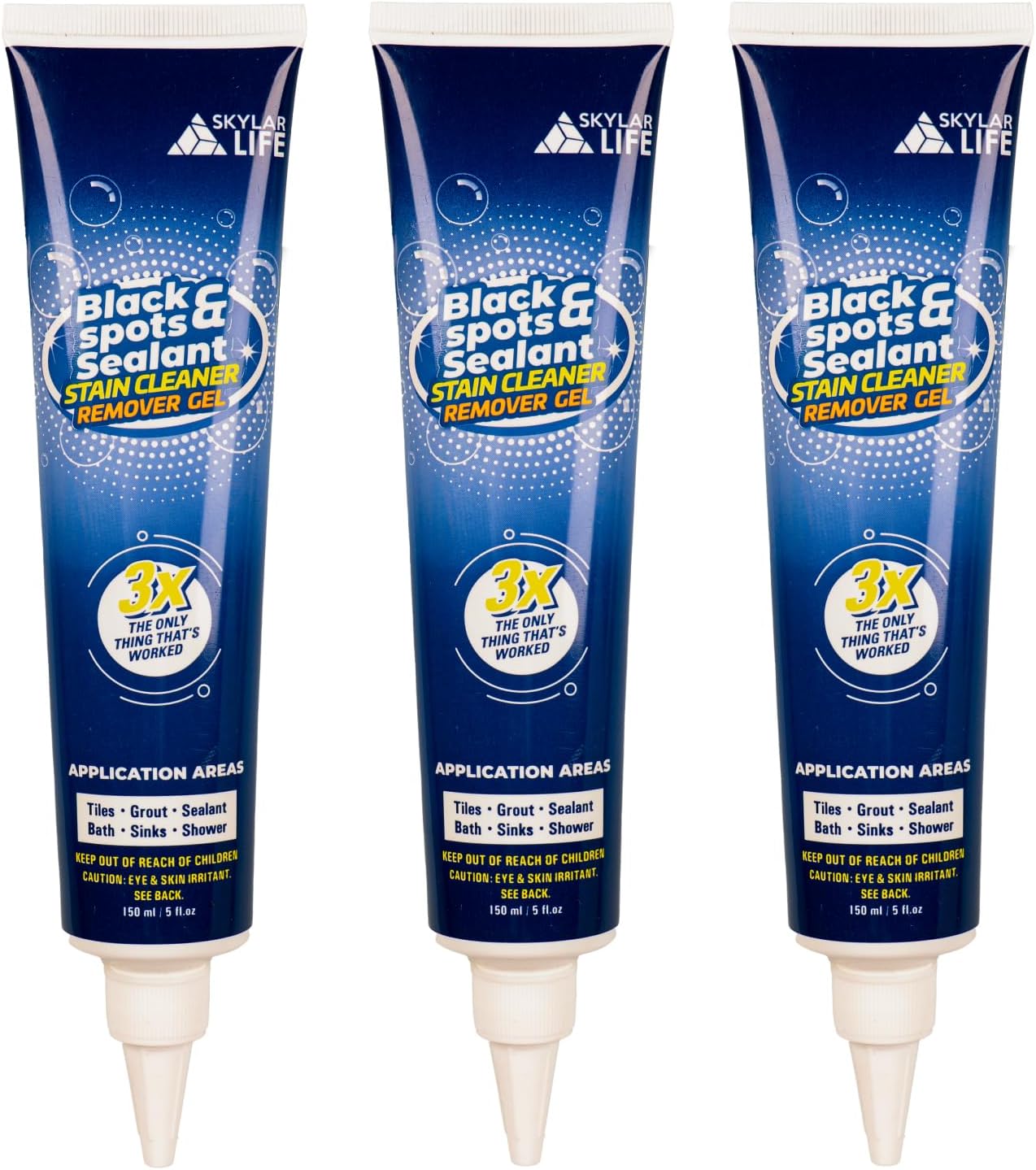 SKYLAR LIFE Black spots & Sealant Cleaner, Caulk Whitener, Black Stain Problem Solver, Best for Home Sink,Kitchen,Showers,Bathroom and Floor Tile (3-Pack)
