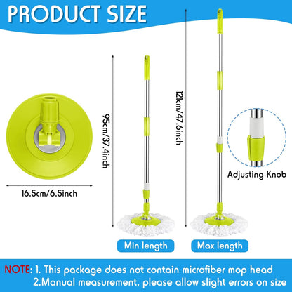 Spin Mop Replacement Handle 360 Degree Spin Mop Pole Handle Replacement Rotating Telescopic Stick for Head Replace Spinning Household Cleaning Accessories for Home(Cute Blue)
