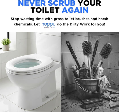 Happy Toilet Cleaner Automatic Toilet Bowl Cleaner - Easy to Install Toilet Tablet Holder - Self-Cleaning Toilet System, Deep Clean with Every Flush - Made in the USA