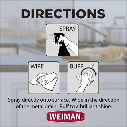 Weiman Stainless Steel Cleaner and Polish Trigger Spray, 12 Fl Oz (Pack of 6)