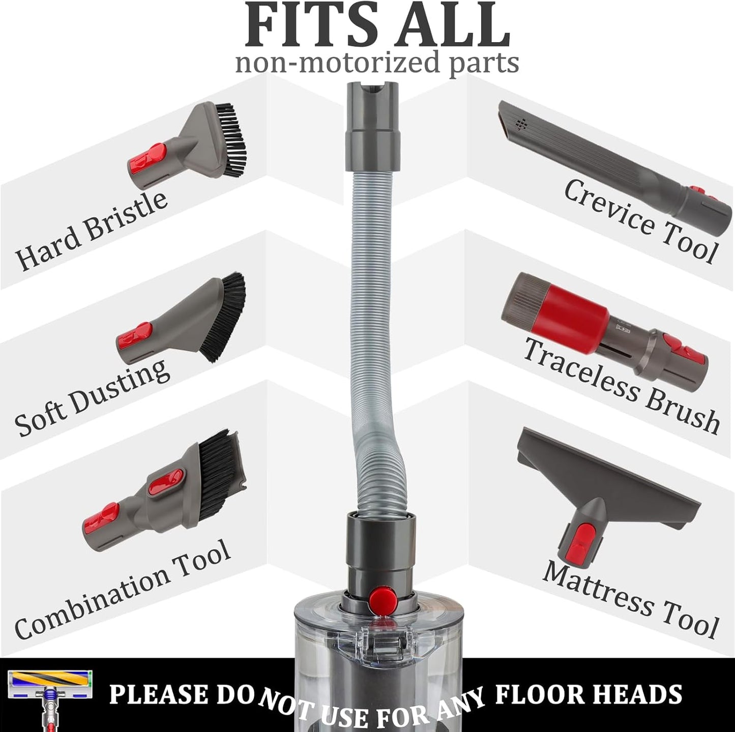 Fulllclean Crevice Tool Attachment Compatible with Dyson Gen5 V15 V15s V12 V11 V10 V9 V8 V7 Vacuum Cleaner Accessories Replacement Parts Brush Nozzle