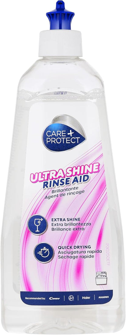 CARE + PROTECT Extra Shine Universal Rinse Aid for Dishwashers / All Dishwashers / Quick Drying / 500 ml