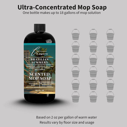 Lapew Baccarat Scented Mop Soap - Luxury Floor Cleaner Concentrate for Mopping Tile, Laminate, Vinyl & Hardwood | Streak-Free, Low-Foam | 36 oz - Colors B