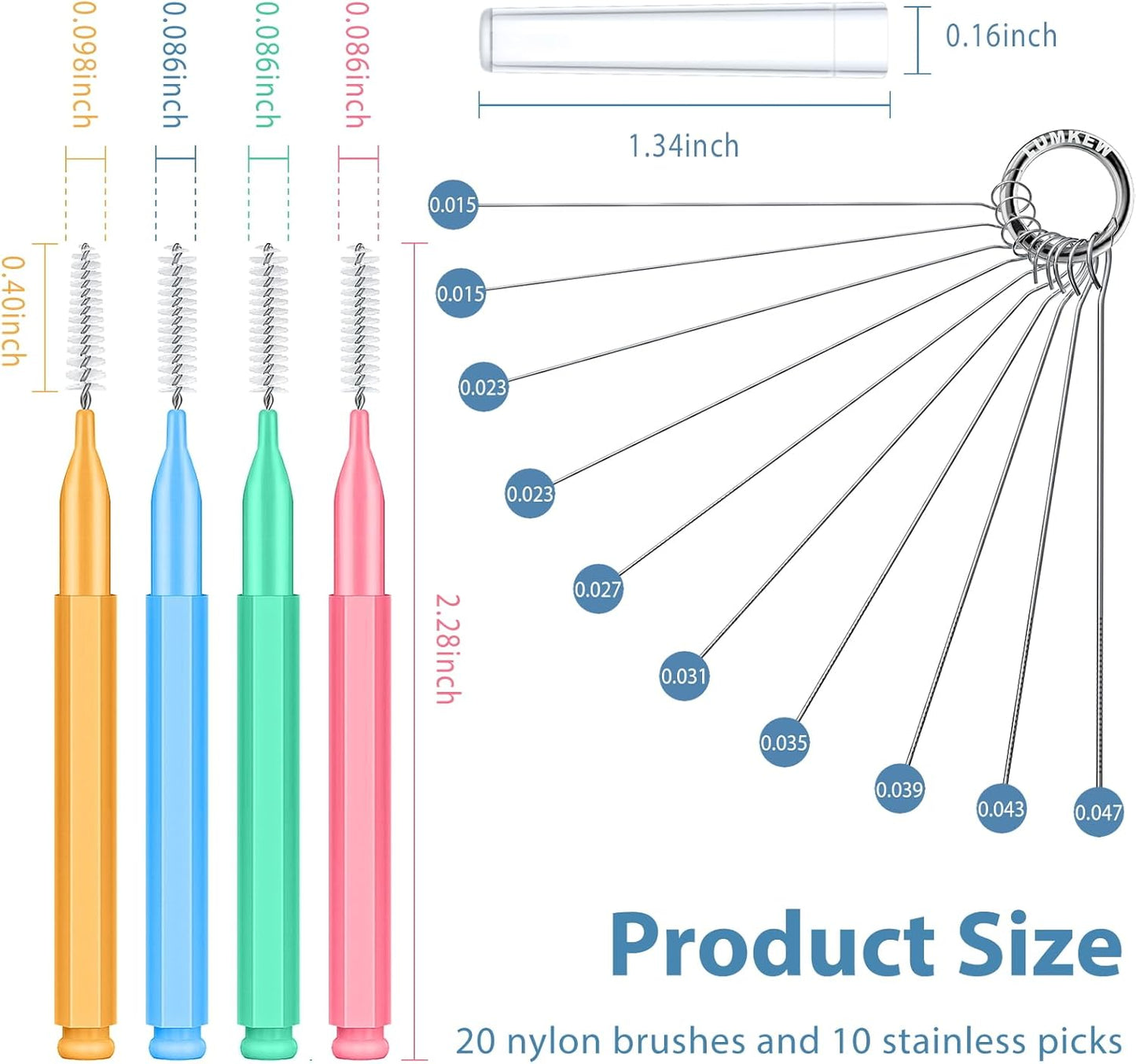 Lumkew Multiszie Shower Head Cleaner Tool, Shower Head Cleaning Brush for Small Hole Nozzle with Storage Boxes, Showerhead Cleaner Picks Unclogger for Household Bathroom, 30 Pcs
