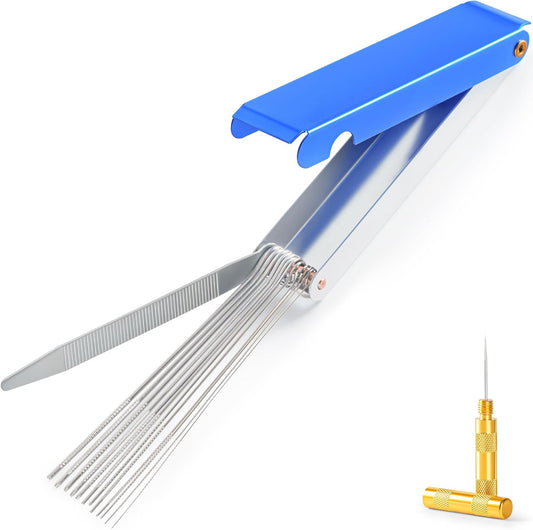 Torch Tip Cleaner, Welding Nozzle Tip Cleaner, Carburetor Cleaner Tools Accessories with 13 Cleaning Wires and 1 Sharp Pick for Carburetors, Gas Orifices, Sprinklers and Shower Heads Cleaning