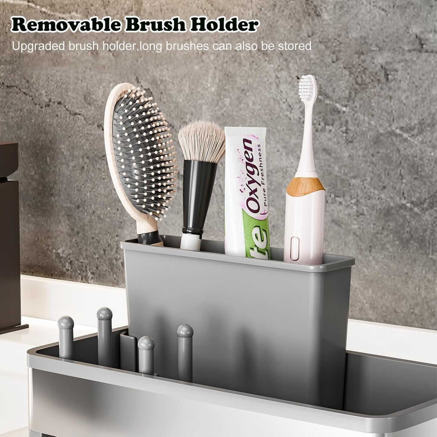 Sponge Holder for Kitchen Sink,Sink Caddy Organizer with Removable Brush Holder,Kitchen Countertop Soap Dispenser Storage with Detachable Towel Rack,Black