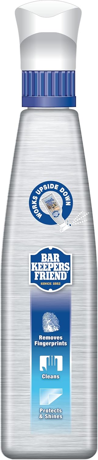 Bar Keepers Friend Stainless Steel Cleaner and Polish Spray (2 x 25.4 oz) Removes Oily Fingerprints, Hard Water Stains, Grime & Food Debris without Scratching or Dulling Appliances & Surfaces